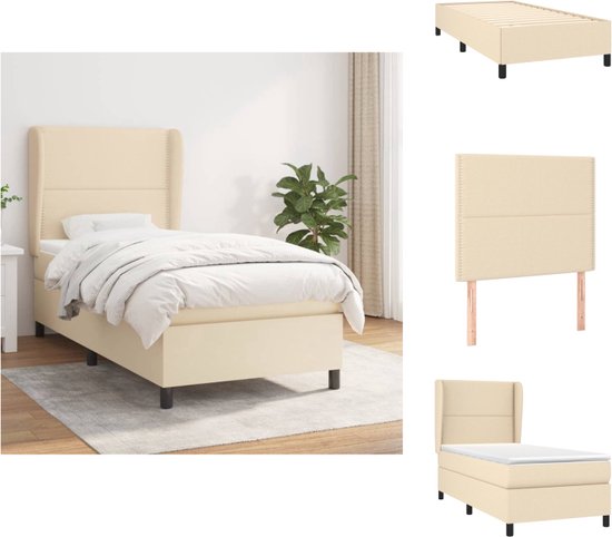 vidaXL Boxspringbed - Comfort Pocketvering - 90x190 cm - Crème - Bed