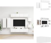 vidaXL Wandmeubelset - TV-meubels - 80 x 30 x 30 cm - wit spaanplaat - Kast