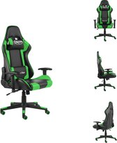 vidaXL Gamingstoel - Luxe Opvallende Stoel - Ergonomisch en Comfortabel - Groen/Zwart - 68 x 69 x (123-133) cm - Metaal/PVC - Max - 110 kg - Bureaustoel