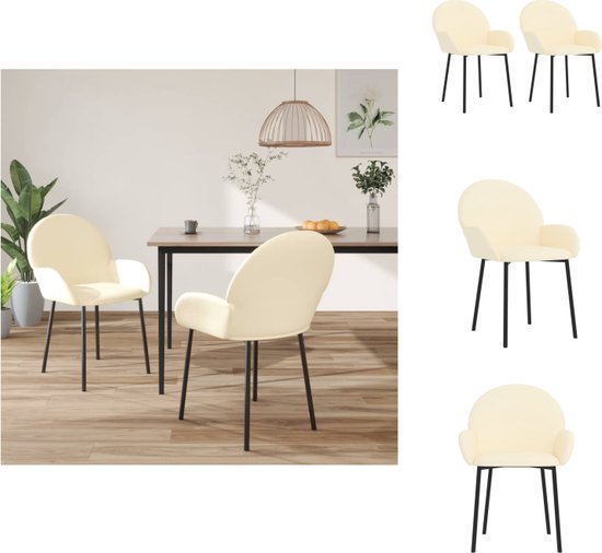 vidaXL Chaise de salle à manger - Crème - 58x57x78,5 cm - Simili cuir de haute qualité - Design ergonomique - Chaise de salle à manger