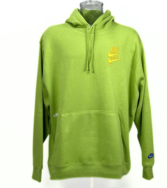 Nike Double Logo Sportswear Essentials+ Fleece Hoodie (Futura Green)