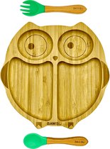 BAWBU - Vaisselle pour enfants en Bamboe Owl-Bert "Einstein"