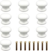 Meubelgrepen 10 stuks ladeknoppen van hout wit hout kast deurknoppen knop voor kast ronde paddenstoel kledingkast handvat commodeknoppen deurknop meubelknop