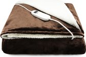 Rockerz Elektrische deken - Warmtedeken - Dé musthave voor de koude dagen - Elektrische bovendeken - XL formaat (200 x 180 cm) - 2 persoons - Kleur: Bruin - 9 warmtestanden - Automatisch uitschakelen tot 3 uur - Energiezuinig - XL snoer - Wasbaar