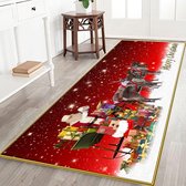 Kersttapijt, 3D-bedrukt tapijt, Kerstmis, huisdeur, vloermatten, antislip, wasbaar, kersttapijt voor woonkamer, keuken, badkamer, tapijt, vakantie, decoraties (60 x 180 cm)