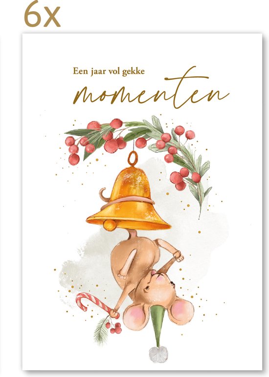 24 SCHATTIGE kerstkaarten / nieuwjaarskaarten met enveloppen bol