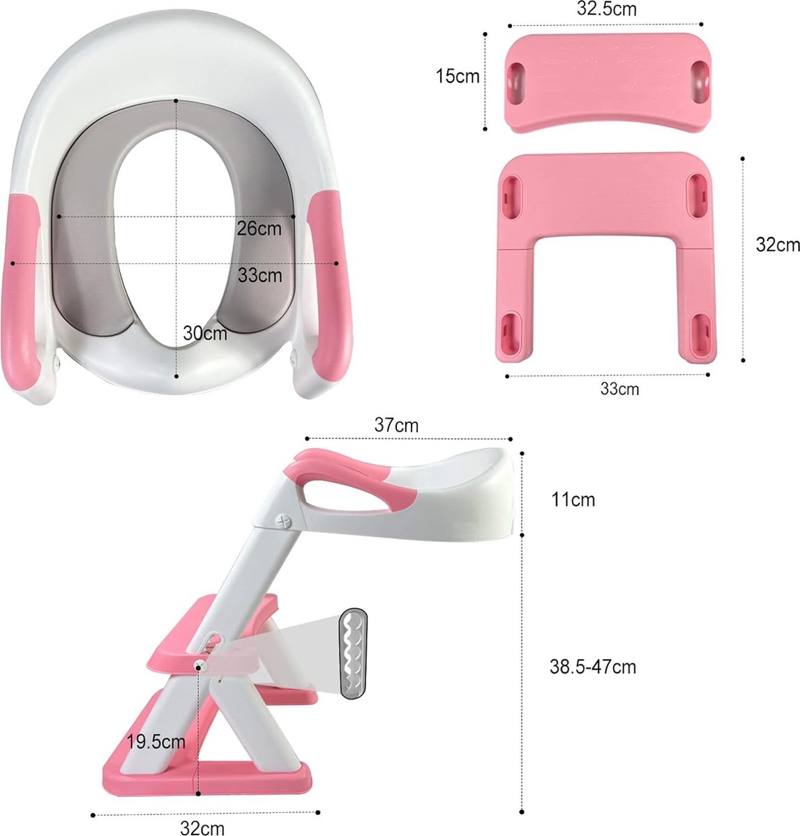 ALMAR Baby Réducteur de WC pour enfants Adaptateur de toilette blanc et gris