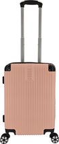 SB Travelbags Handbagage koffer 55cm 4 dubbele wielen trolley - Licht Roze