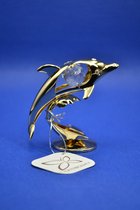 24-karaats goud verguld Mini Dolfijn versierd met Bohemia kristallen