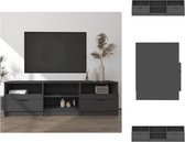 vidaXL TV-meubel Zwart - 150x33.5x45 cm - Met opbergruimte en stevig blad - Kast