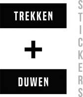 Stickers/ deurstickers | "Duwen" + "Trekken" | Nederlands | 14 x 4 cm | Zwart | Winkelen | Retail | Shop | Ingang | Inkom | 1 + 1 stuks