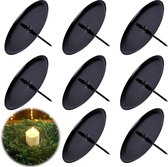 8 stuks kandelaars voor adventskrans: Ø 8 cm kaarsenhouder stompkaarsen ronde stompkaarsenhouder, metalen adventskrans kaarsenhouder, kaarsenhouder voor kerstkrans - zwart