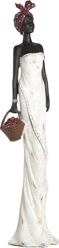 Decoratie Beeld Afrikaanse vrouw met fruitmand, Tortuga