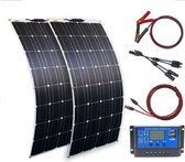 Velox Zonnepaneel Set- 200W - Inclusief Controller en Kabels - Flexibele Zonnepaneel - Monokristallijn Zonnepaneel - 12V - Daglichtpaneel - Waterdicht Zonnepaneel