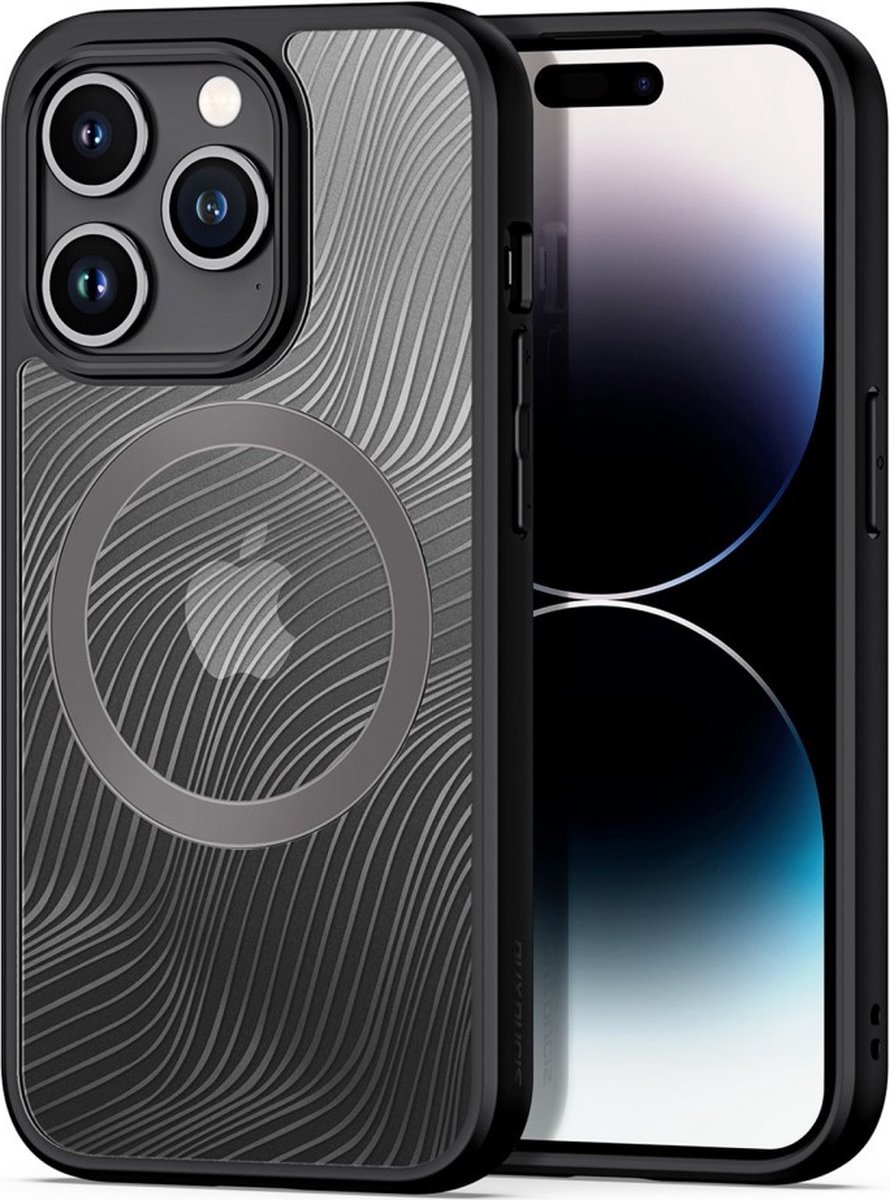 Dux Ducis Aimo - Geschikt voor iPhone 15 Pro - magnetisch Back cover hoesje - Zwart