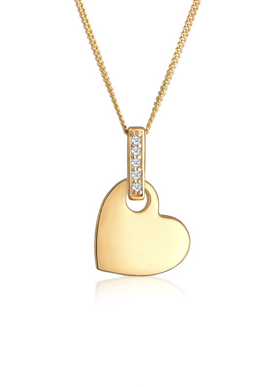 Elli PREMIUM Collier Femme Pendentif Coeur Femme Love Classique avec  Diamant ( 0,05... | bol