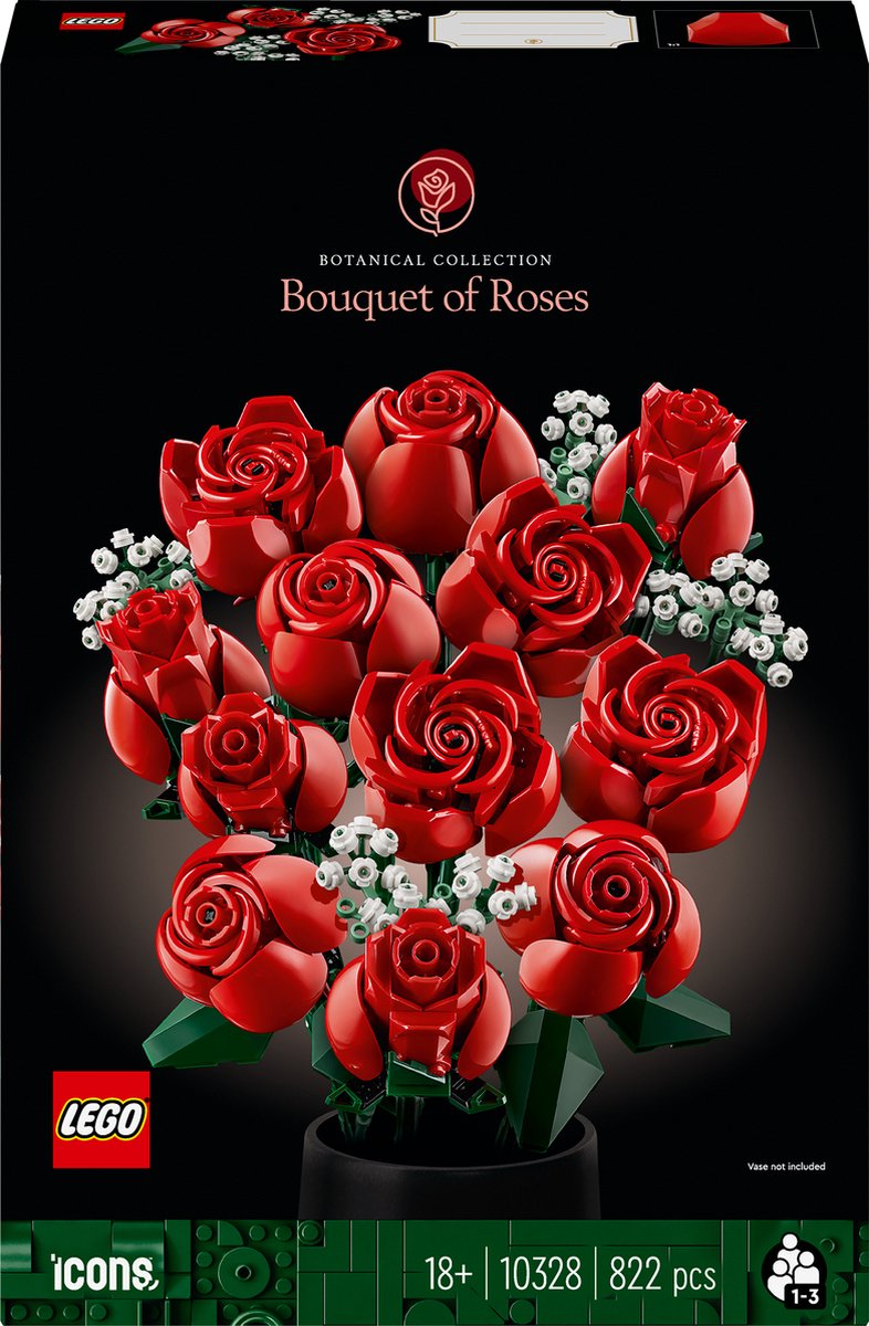 LEGO® 10328 Icons Le Bouquet de Roses, Fleurs Artificielles pour