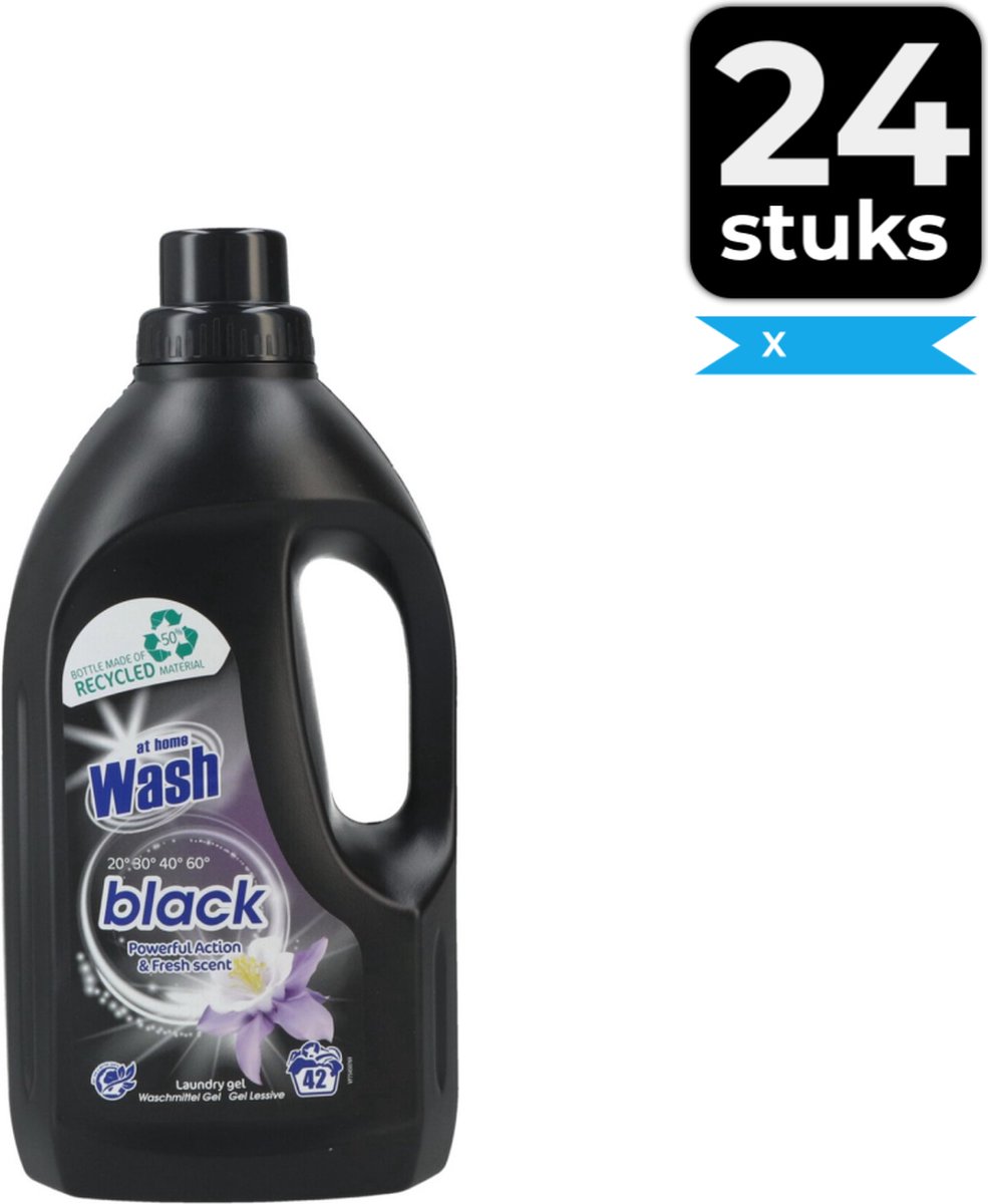At Home Wash Vloeibaar wasmiddel 1-5L zwart 42 wasbeurten - Voordeelverpakking 24 stuks