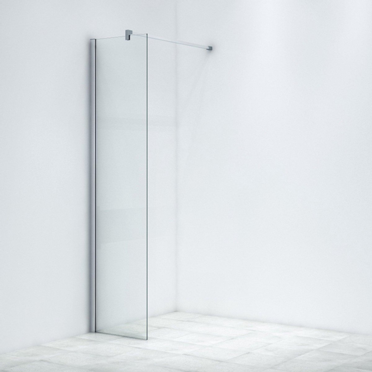 Marenza Bellini Inloopdouche - 50x200cm - helder glas - chroom