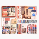 Simno Bullet Journal Set - 155 x pièces - Carnet A6 - Accessoires - Autocollants - Modèles - Produits - Washi Tape - Marqueurs - Album Scrapbook - Oranje