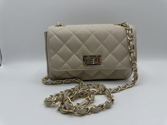 Borse in Pelle Crossbody Tas Dames Echt Leer Avondtasje Creme