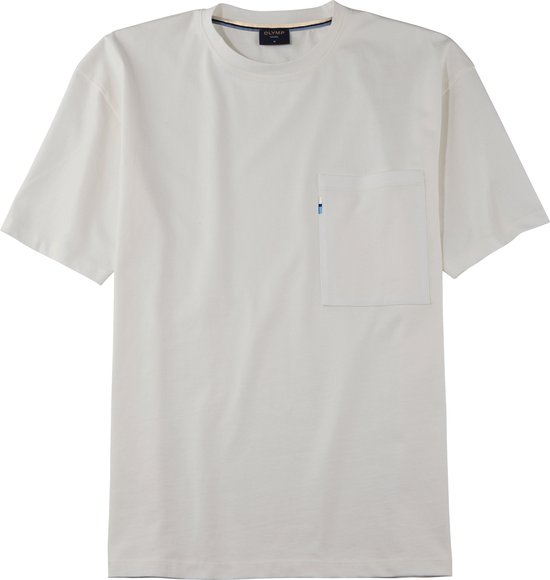 OLYMP Casual modern fit T-shirt - gebroken wit - Maat: S