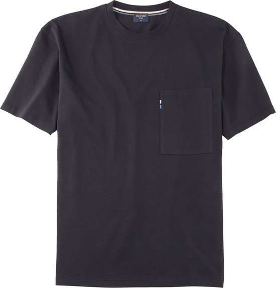 OLYMP Casual modern fit T-shirt - zwart - Maat: S