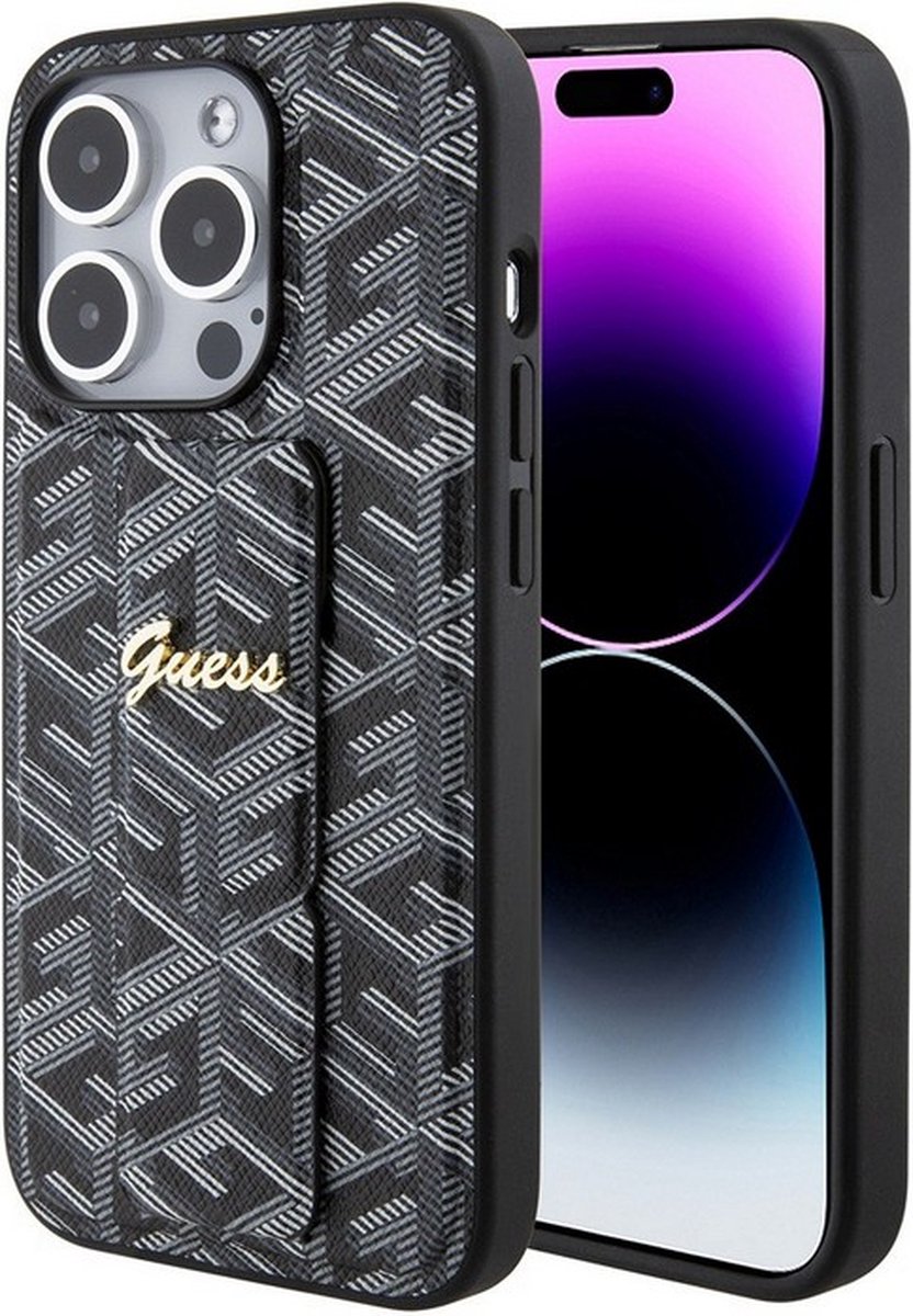Guess G-Cube Grip Back Case - Geschikt voor Apple iPhone 15 Pro (6.1") - Zwart