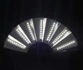 Handwaaier met LED verlichting Wit - 10inch Lichtgevende vouwbare waaier leuk voor festivals, party, concerten, feestgelegenheden - herbruikbaar waaier