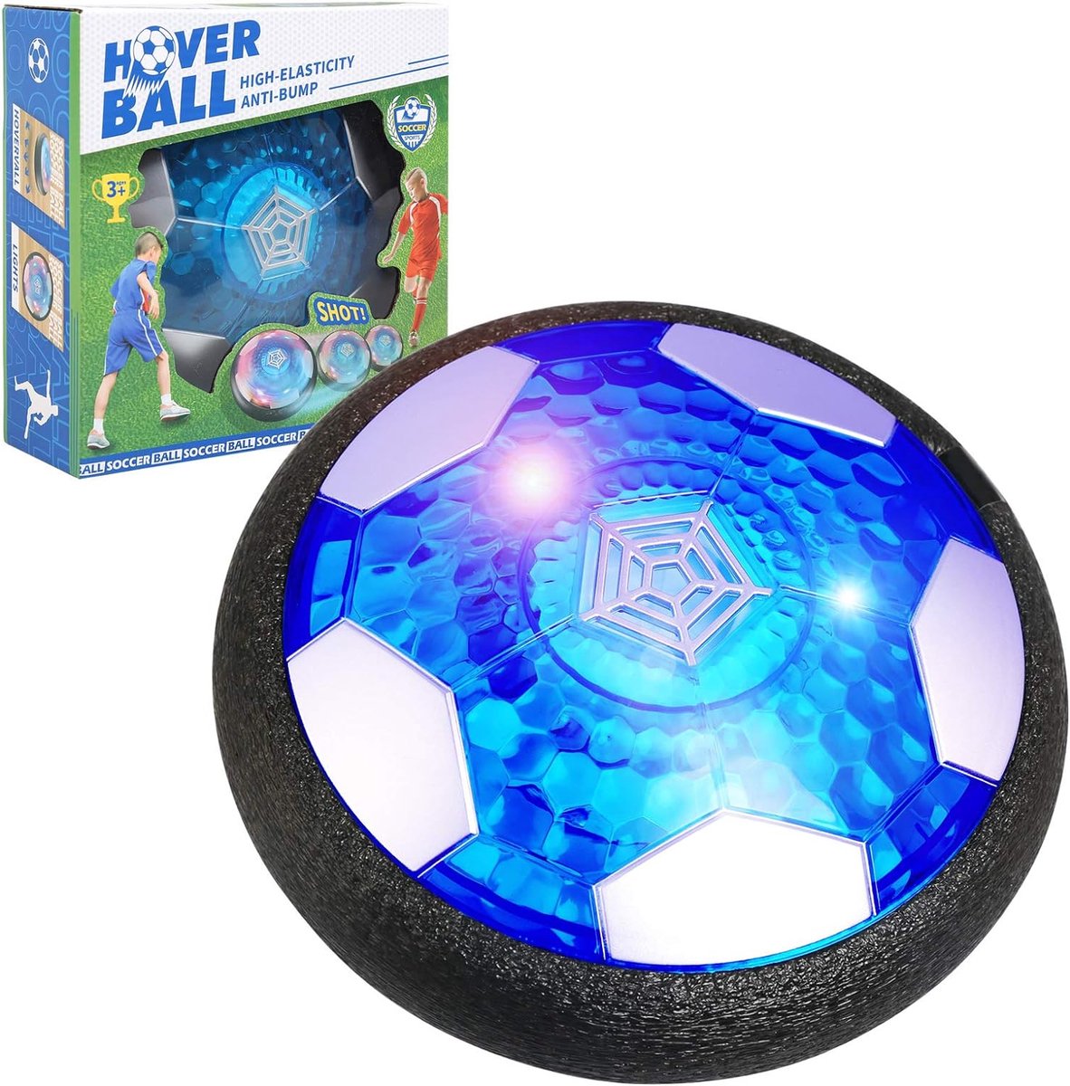 Jouet de football Air Power , Hover Football, rechargeable avec lumière LED  et