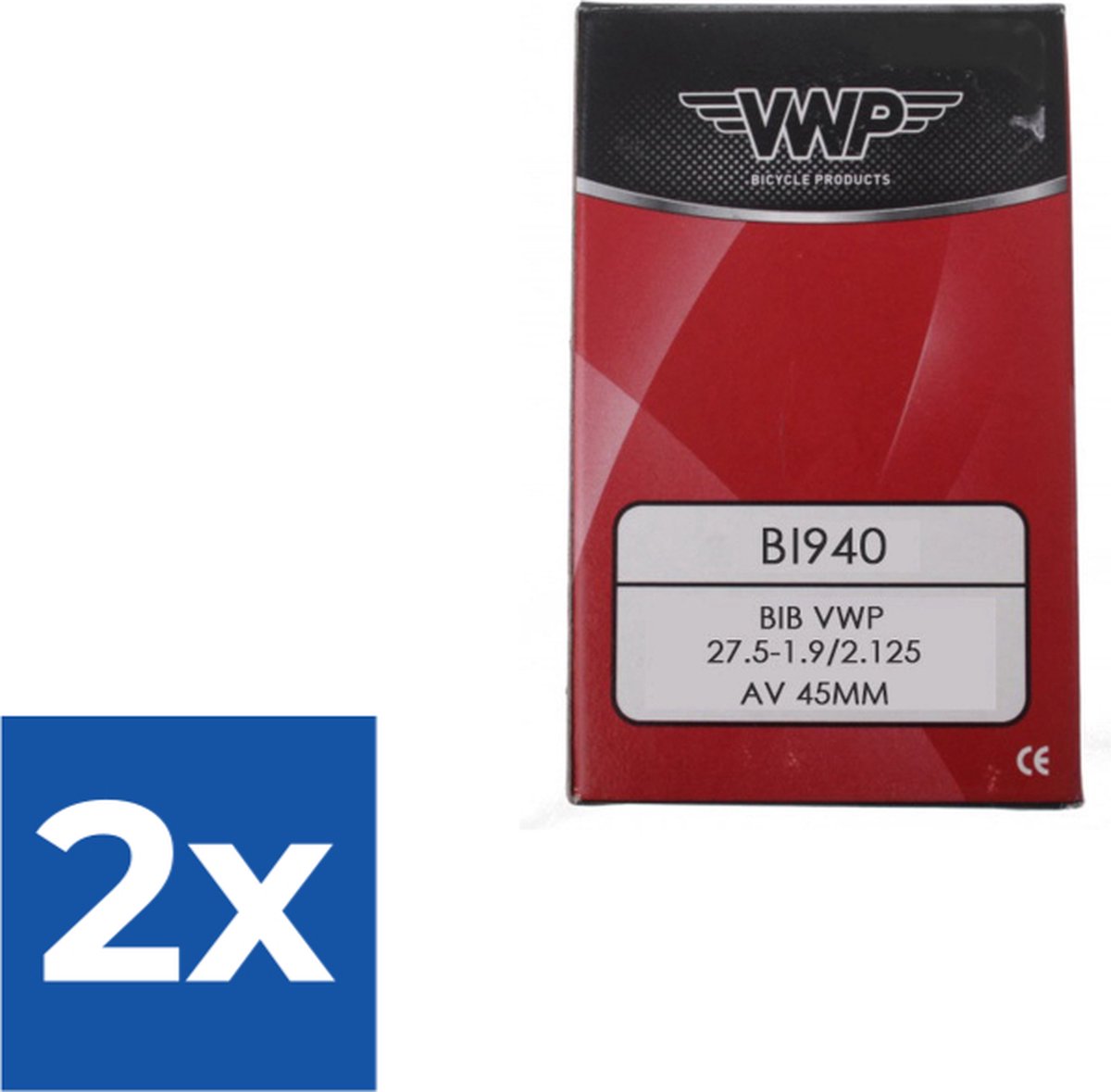 Vwp Binnenband 27.5 X 1.90-2.125 (50/57-584) Av 45 Mm - Voordeelverpakking 2 stuks