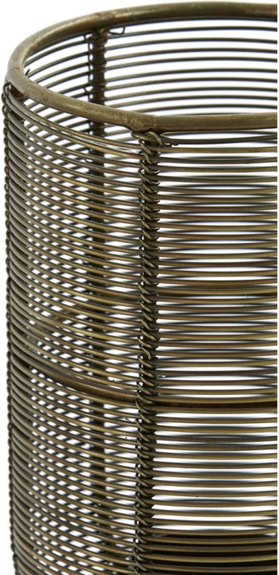 Theelichthouder/windlicht - goud - metaal - D7,5 x H10 cm | Leen Bakker