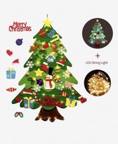 LaNicole® Vilten kerstboom-33 versieringen-met verlichting-Kerstboom voor kinderen-Kerstdecoratie-Kerstcadeau-Woonaccessoires