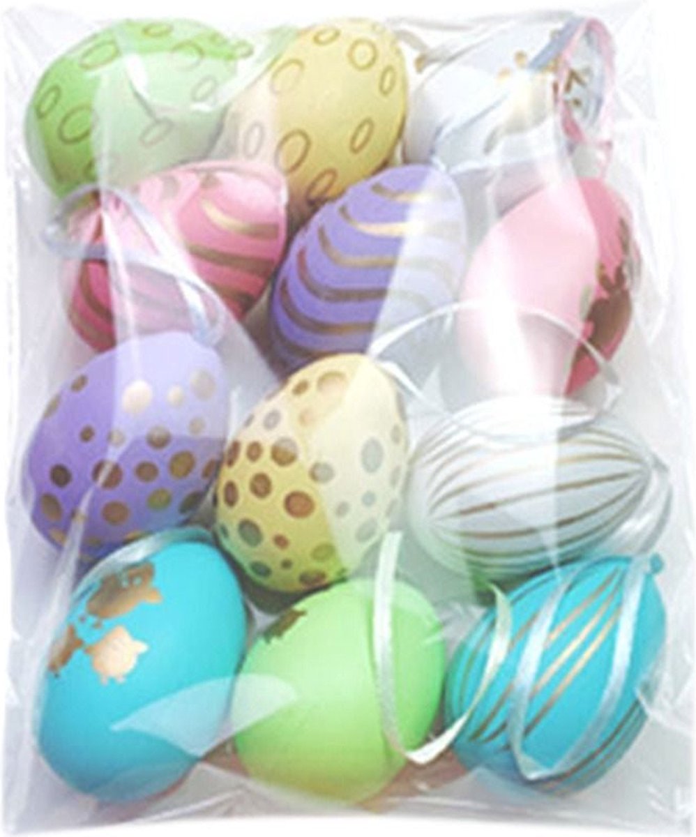Gadgetpoint - Pasen - Easter - Paashaas - Ophangen - Set van 10 stuks in verschillende kleuren - Paaseieren Colors