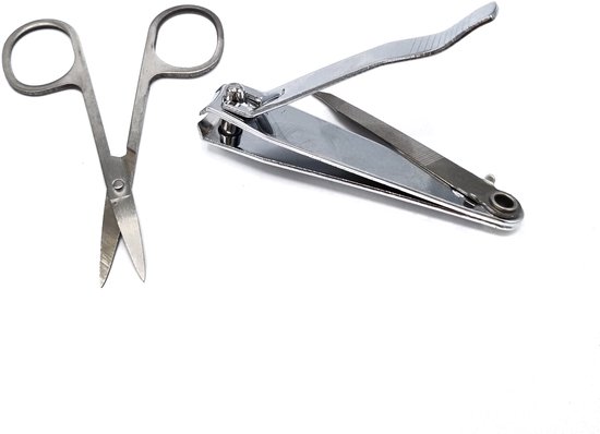Ciseaux à Ongles Et Cuticules Argentés - Paire Complète Métal CpourL, Référence 87332, Neufs