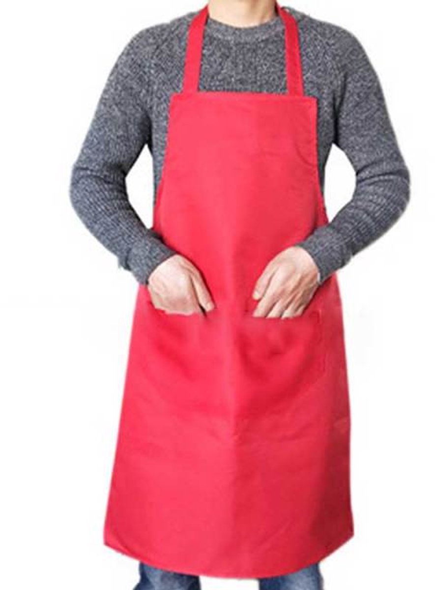 Gadgetpoint - Schort - Kookschort - Koken & Knutselen - Verfschort - Verven - One Size (Maximale omtrek 100cm) - Rood