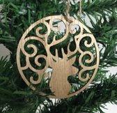 houten kersthanger kerst hanger Rudolph - rendier - Christmas - 3 stuks