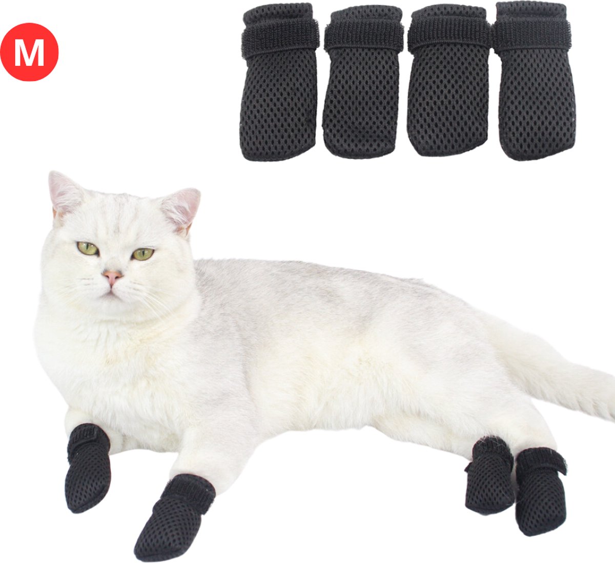 Livano Krab Bescherming Katten - Nagelhoesjes Kat - Anti Krab Katten - Kattennagels - Maat M - Zwart