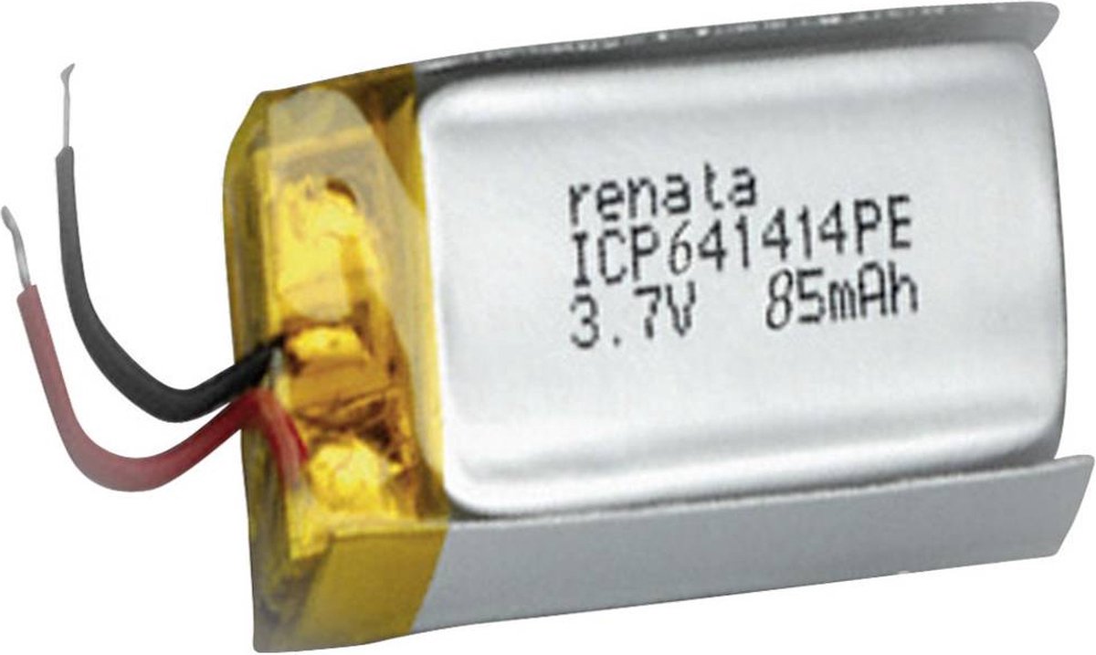 Renata ICP641414PE Speciale oplaadbare batterij Prismatisch Kabel LiPo 3.7 V 85 mAh