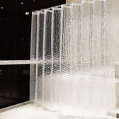 Douchegordijn 240 x 200 cm 3D Semi-transparant Badgordijn EVA Waterdicht Anti Schimmel Badkamergordijn met 16 Douchegordijn Haken Wasbaar Shower Curtain voor Badkamer Badkuip