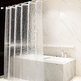 Douchegordijn 180 x 200 cm 3D Semi-transparant Badgordijn EVA Waterdicht Anti Schimmel Badkamergordijn met 12 Douchegordijn Haken Wasbaar Shower Curtain voor Badkamer Badkuip