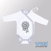 VIB® - Rompertje Luxe Katoen - VIB Of The Year (Wit-Grijs) - Babykleertjes - Baby cadeau