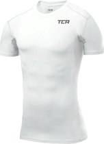 TCA Mannen HyperFusion Compressie Basislaag Top Korte Mouw Ondershirt - Wit, S