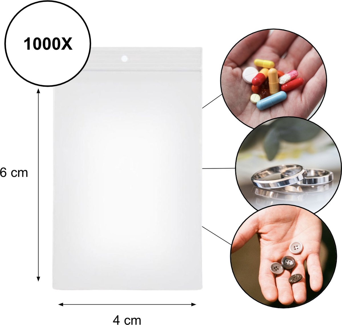 PD® - Gripzakjes - Gripzakjes 40 x 60 - 1000 stuks - EXTRA STERK - Diamond painting zakjes - Gripzakjes klein - Grip zakjes 1000 stuks - Transparant
