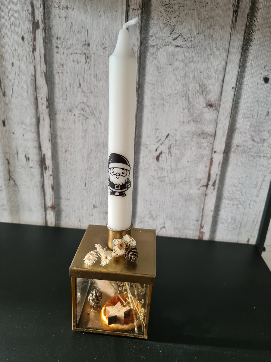 kandelaar vierkant met droogbloemen