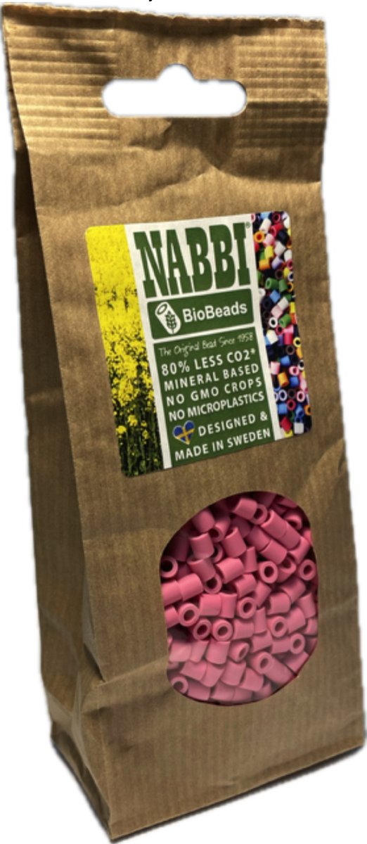 Nabbi biobeads NABBI BioBeads Rose colour 1000 pcs strijkkralen