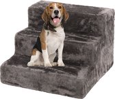 MaxxPet Hondentrap voor grote en kleine honden - Voor Bed en Bank - Landingsplatform sluit naadloos aan - Loopplank Hond - 43x41x30 cm - Grijs
