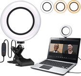 Ring Light Selfie Verlichting Diffuser voor Bureau, Bed, Computer, Monitor en Laptop Ideaal voor Thuiswerken, Afstandsonderwijs, Webcamgesprekken, enz