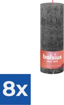 Bolsius Stompkaars Stormy Grey Ø68 mm - Hoogte 19 cm - Donkergrijs - 85 Branduren - Voordeelverpakking 8 stuks