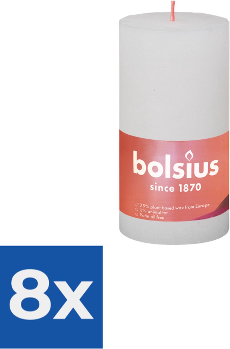 Bolsius Stompkaars Wit 13 cm Voordeelverpakking 8 stuks